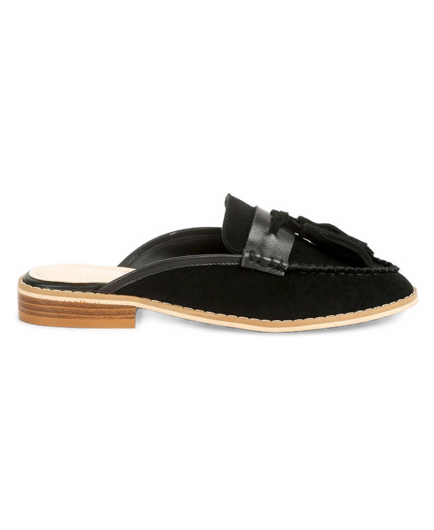 Женские сабо Rag & Co Edmanda Tassle Detail Leather Mules, цвет: Чёрный — фото 3