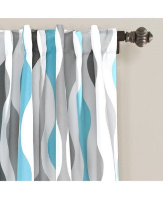 Mid Century Geo Light Filtering Window Curtain Panels