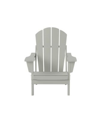 All-Weather Contoured Outdoor Poly Folding Adirondack Chair (Set of 2)