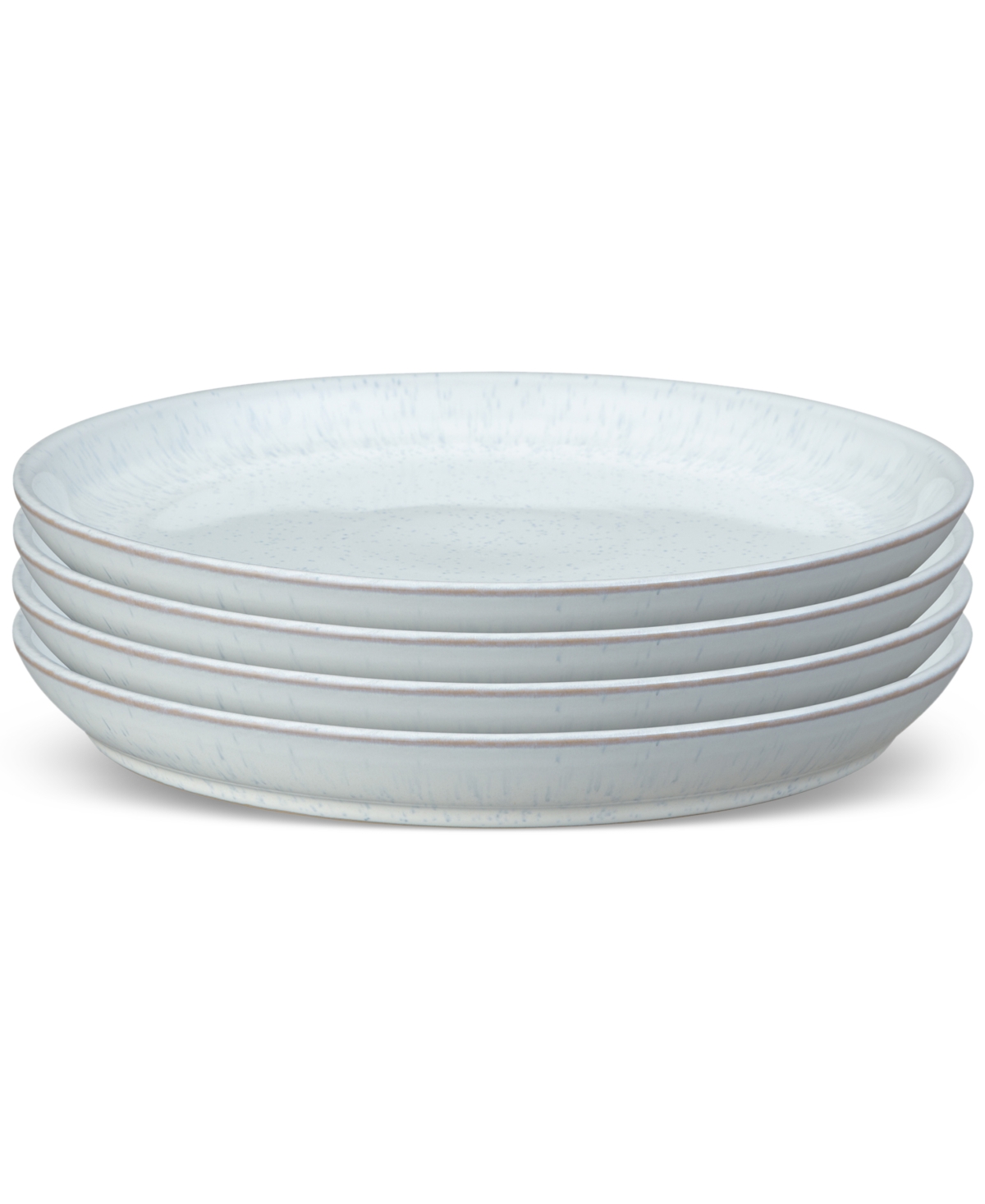 White Speckle Stoneware Coupe Dinner Plates, Set of 4 - White