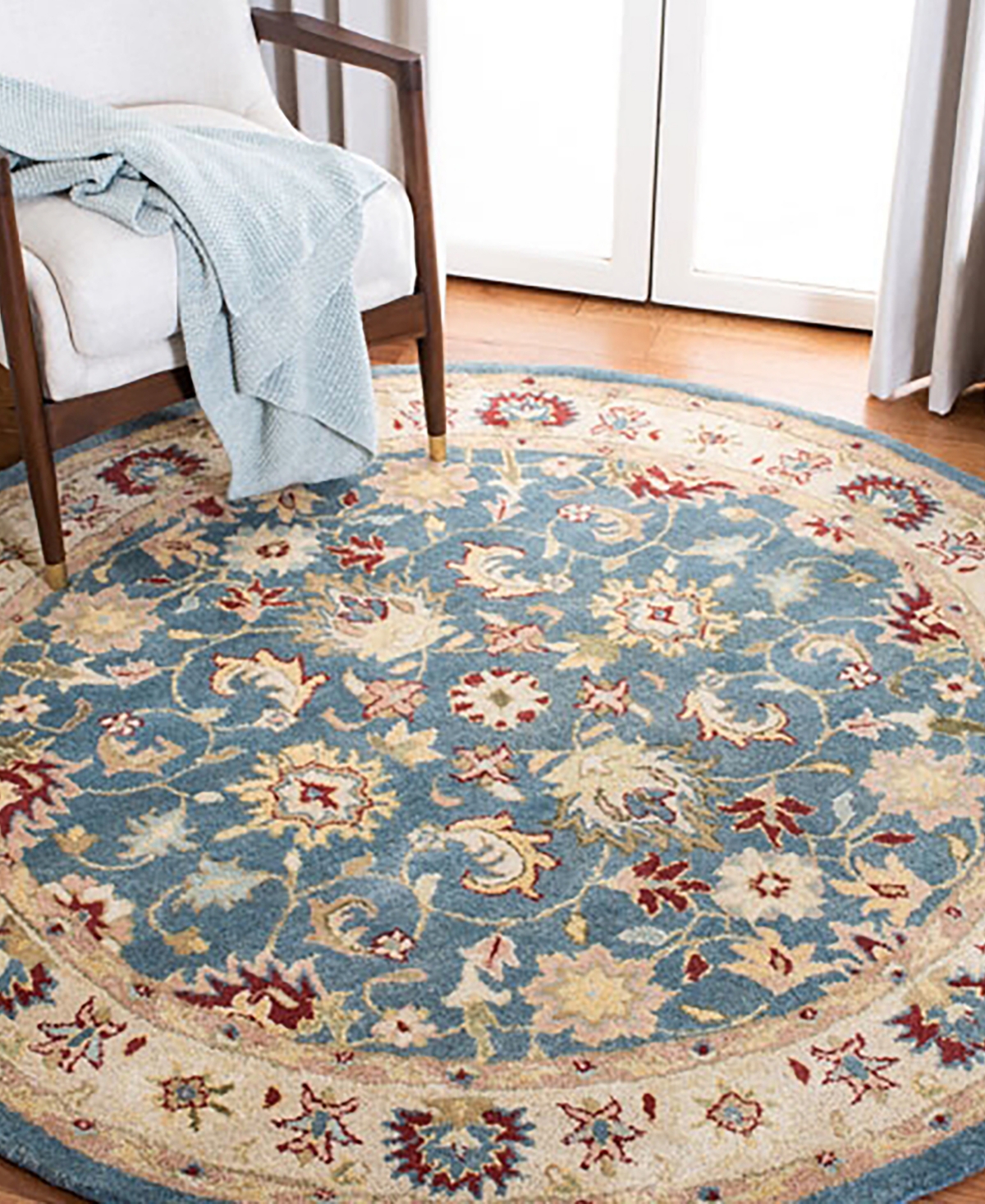 Safavieh Antiquity At15and Beige x Area Rug - Blue