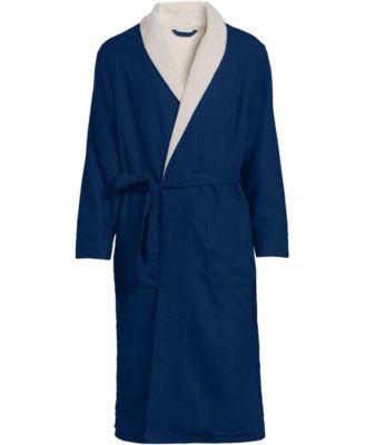 Men's High Pile Fleece Lined Flannel Robe