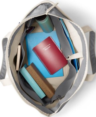 Extra Large 5 Pocket Zip Top Canvas Tote Bag