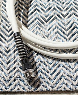 Courtyard CY8022 Gray and Navy 5'3" x 7'7" Outdoor Area Rug