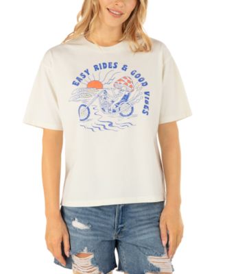 Hurley - Juniors' Easy Rides Cotton Slim Boyfriend T-Shirt