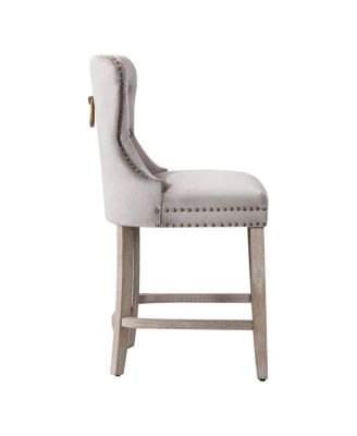 Tufted Velvet Counter Stool (Set of 2)
