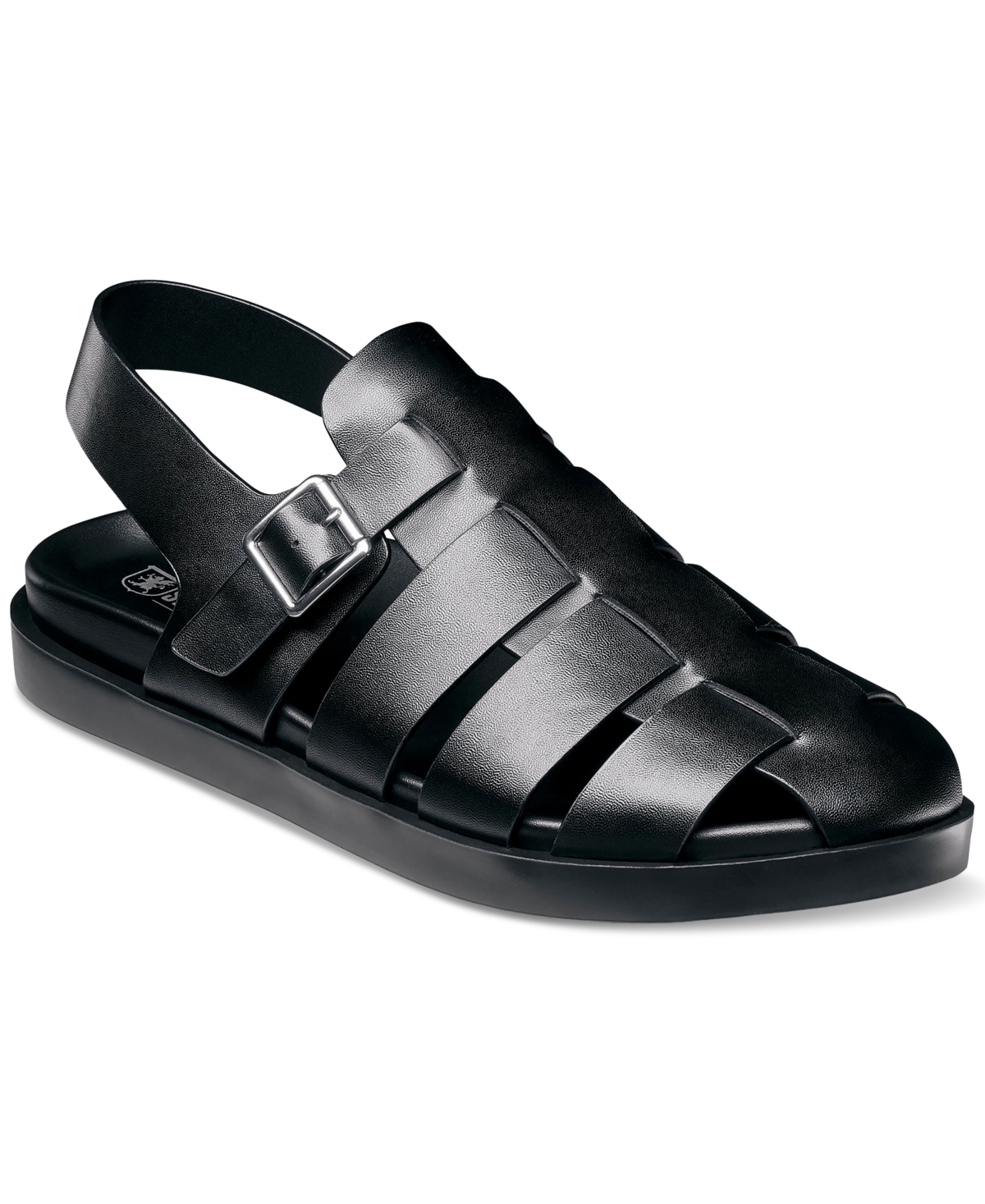 Shop Stacy Adams Men's Montego Slingback Faux-leather Buckle Sandals In Black