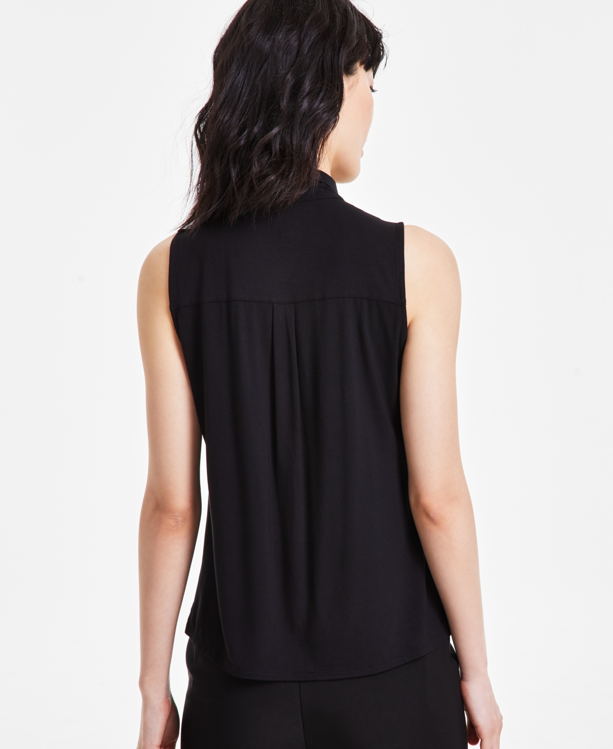 Anne Klein Women's Mixed-Media Bow Blouse