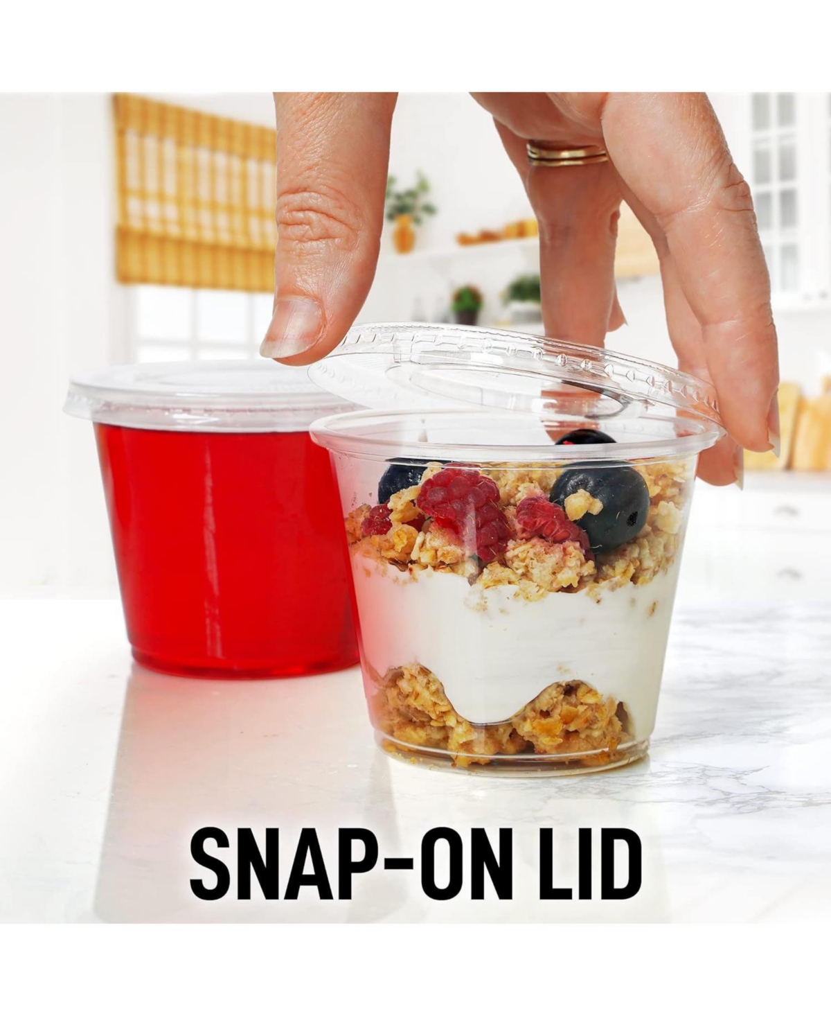 Zulay Kitchen Pack Clear Jello Shot Cups with Lids - Disposable Condiment Cups