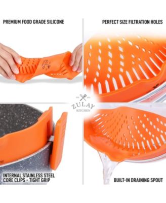 Silicone Pot Strainer - Adjustable Snap On Strainer For Most Pots & Pans