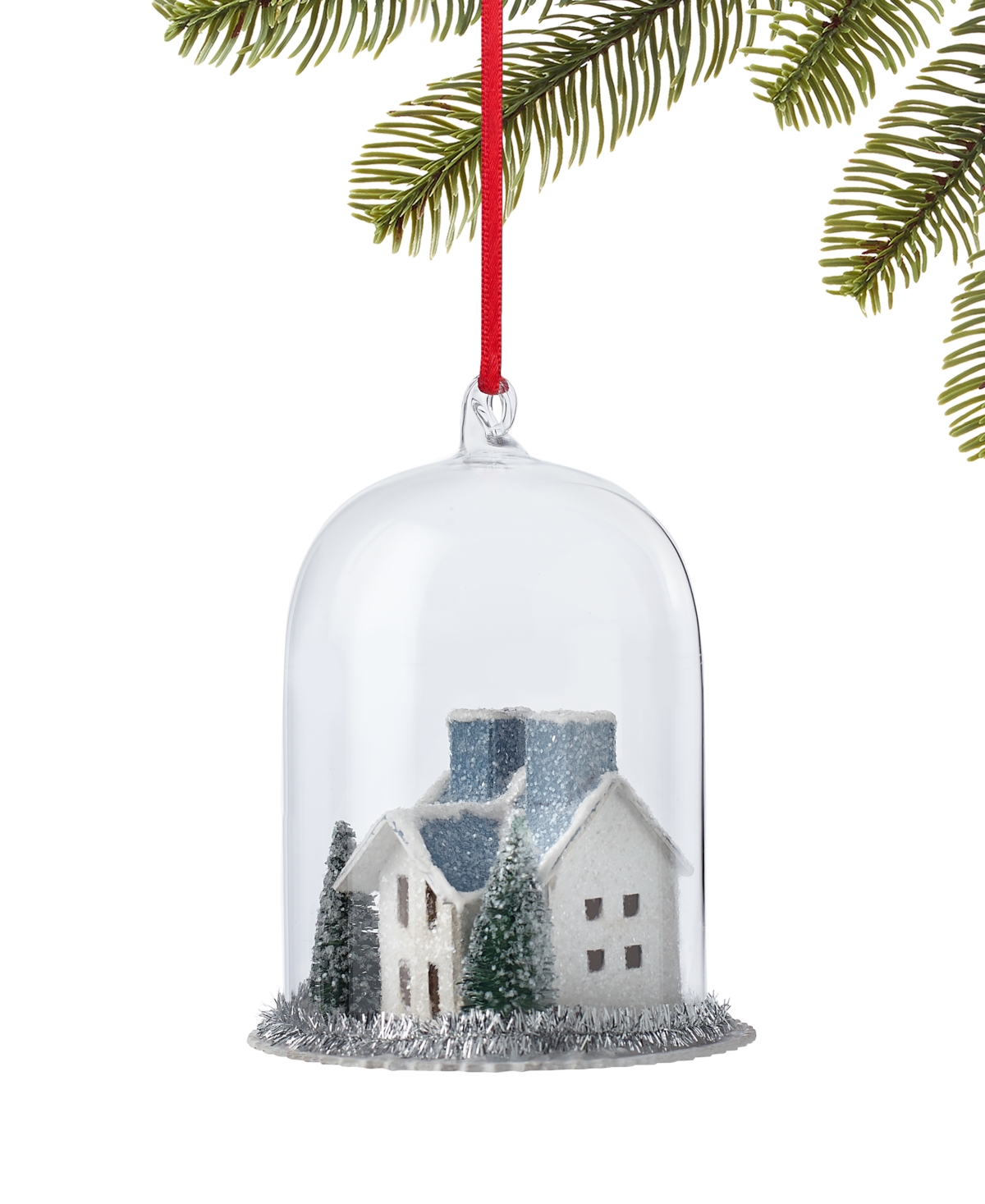 Holiday Lane Northern Lights Domed Glitter House Ornament, Exclusively at Macy's