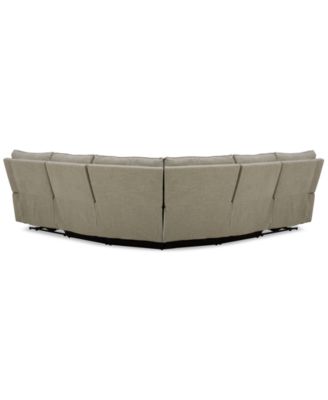 Olper 5-Pc. Fabric Zero Wall Sectional Sofa with Two Power Motion Pieces, Created for Macy's	