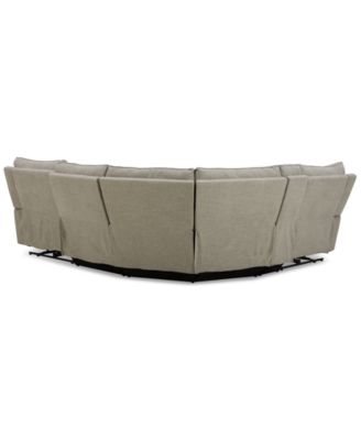 Olper 5-Pc. Fabric Zero Wall Sectional Sofa with Two Power Motion Pieces & Console, Created for Macy's