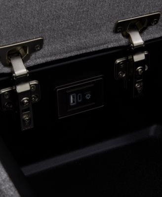 Olper 6-Pc. Fabric Zero Wall Sectional Sofa with Three Power Motion Pieces & Console, Created for Macy's