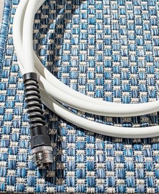 Courtyard CY8521 Navy and Gray 5'3" x 7'7" Sisal Weave Outdoor Area Rug