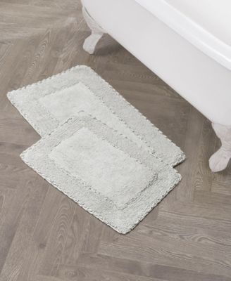 Laura Ashley Ruffle Cotton 2-Pc. Bath Rug Set
