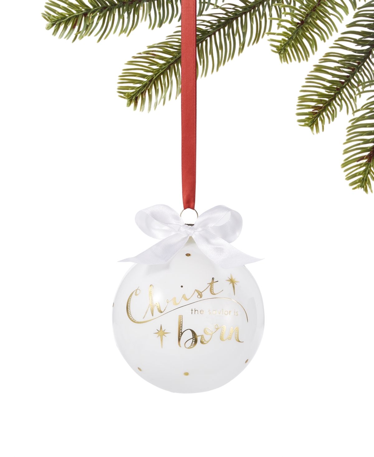 Holiday Lane Blessed Gold and White Ornament, Exclusively at Macy's