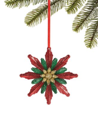 Holiday Lane - Christmas Glitters Gold-Tone Starburst Snowflake Ornament
