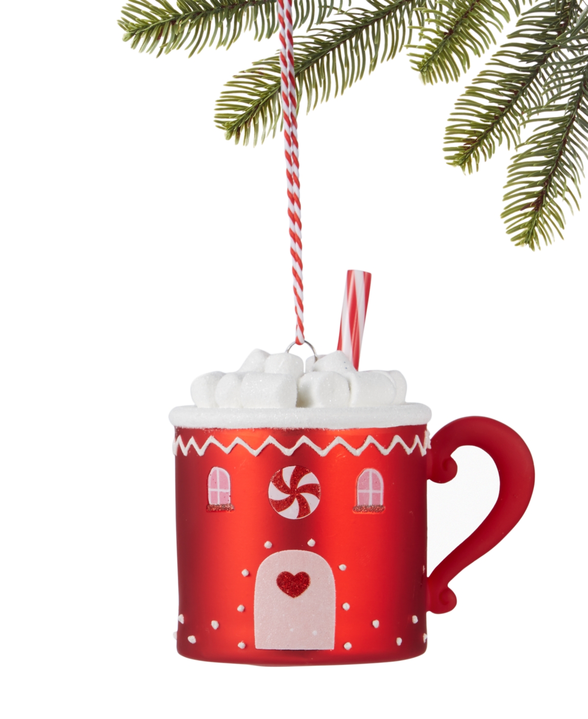 Holiday Lane Christmas Cheer Red & White Coffee Cup Ornament, Exclusively at Macy's
