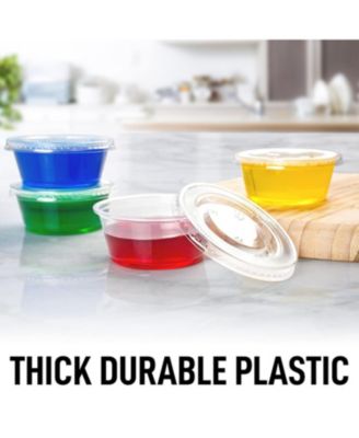 50 Pack Clear Jello Shot Cups with Lids - Disposable Condiment Cups