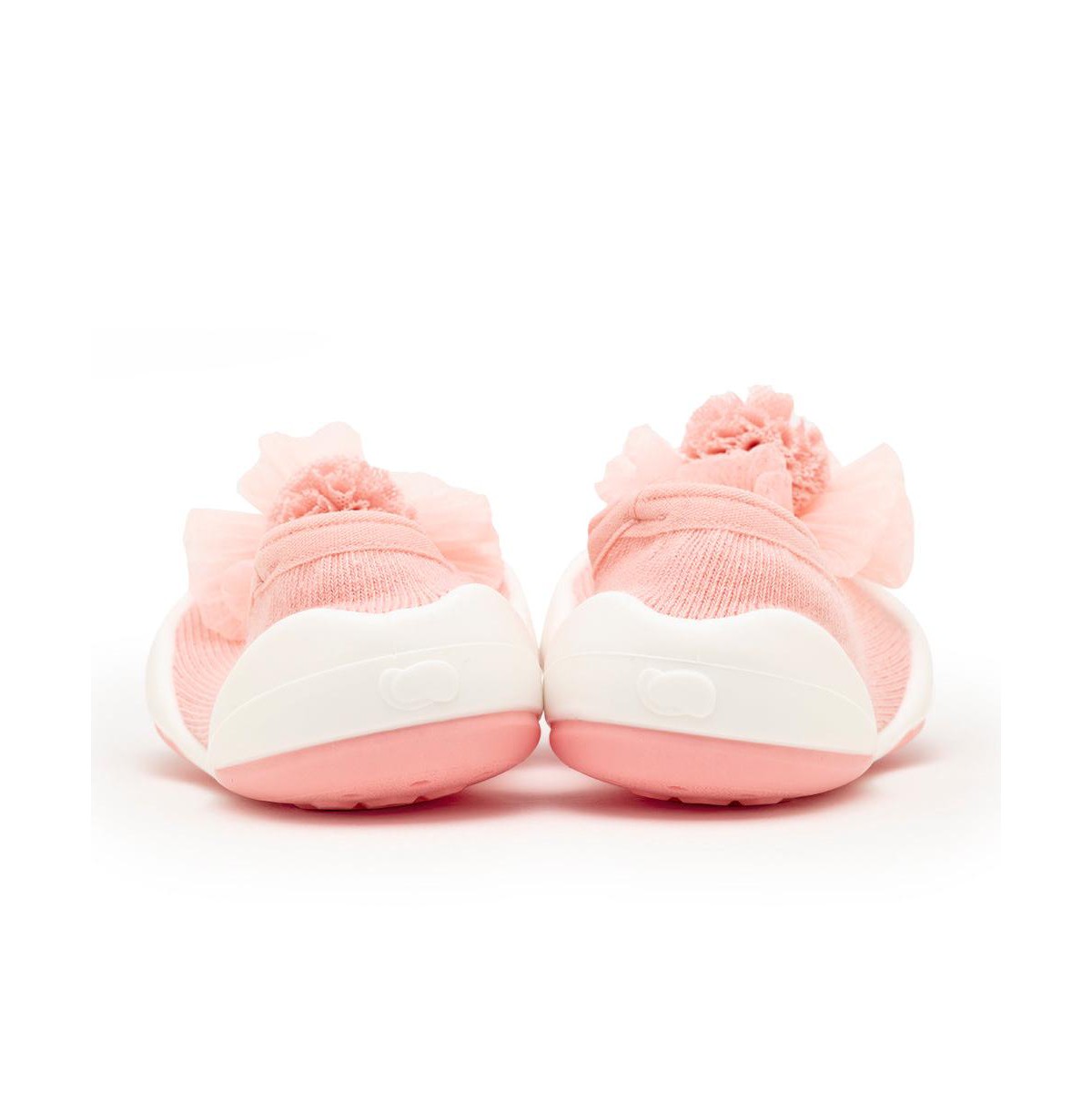 Детские Komuello Infant Girl Breathable Washable Non-Slip Sock Shoes Flat - Pompom Flower Pink — фото 4