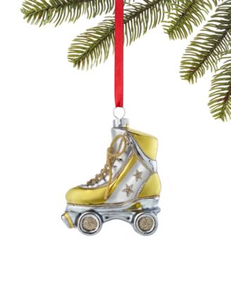 Holiday Lane - Retro Gold-Tone Roller Skates Ornament