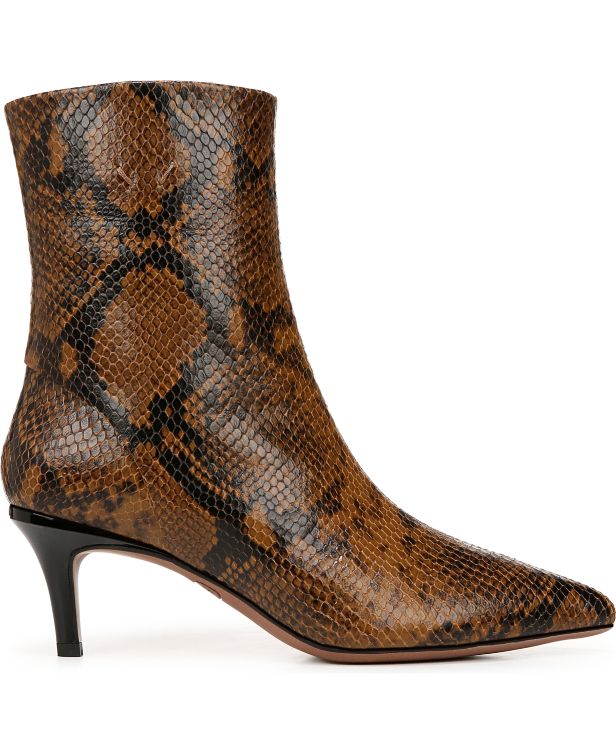 Franco Sarto Anna Womens Zipper Leather Booties In Snake Print Leather