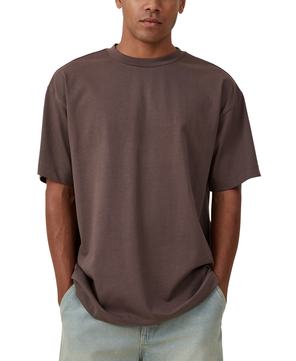 Cotton On Men's Box Fit Plain T-shirt In Brown