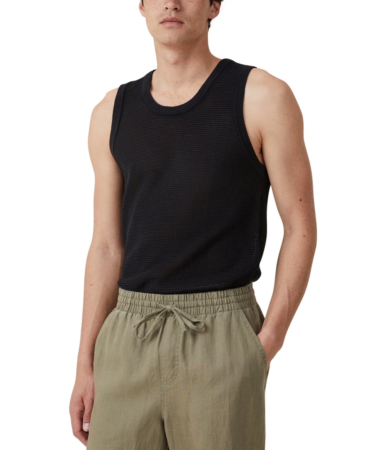 Men's Knit Tank Top - Black