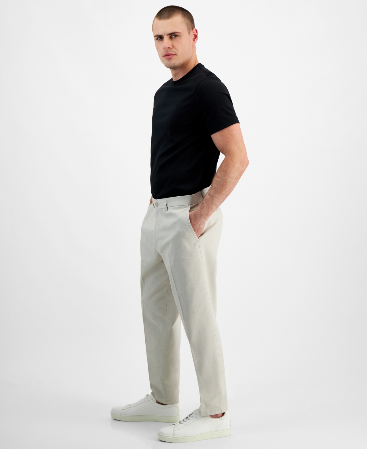Kenneth Cole Reaction Men's Slim-fit Linen Pants In String