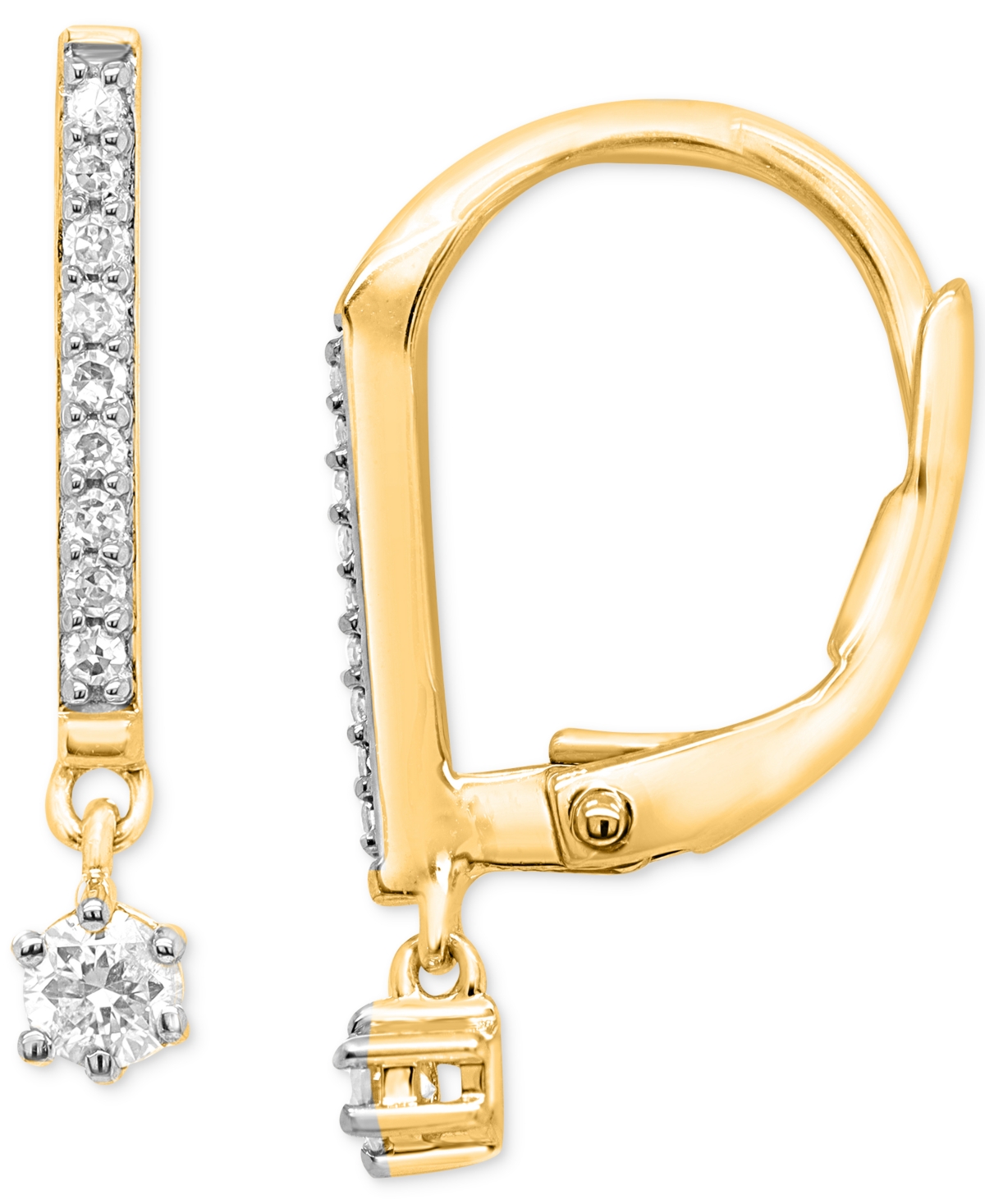 Shop Forever Grown Diamonds Lab-created Diamond Dangle Earrings (1/6 Ct. T.w.) In Sterling Silver Or 14k Gold-plated Sterling Si In Gold-plated Sterling Silver