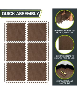 Exercise Puzzle Mat 1/2-in, 24 Sq Ft - 6 Tiles