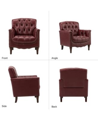 Sucher Modern Retro Wooden tufted Accent chair with Nailhead Trim