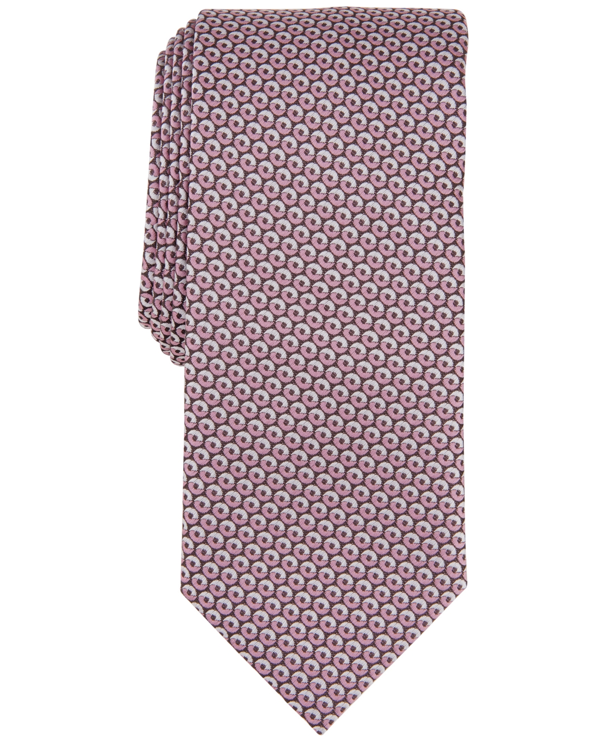 Shop Tallia Men's Farfel Mini-medallion Tie In Pink