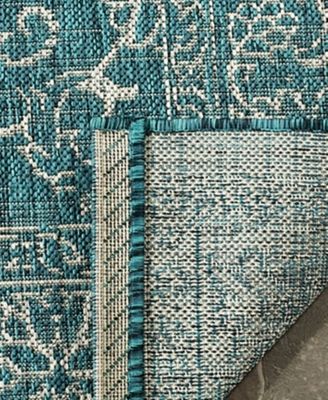 Courtyard CY8680 Turquoise 8' x 11' Sisal Weave Outdoor Area Rug