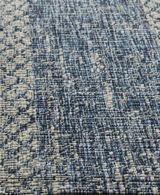 Courtyard CY8736 Light Gray and Blue 8' x 11' Sisal Weave Outdoor Area Rug