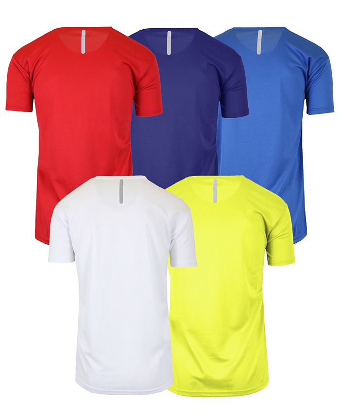 5 Pack Workout Mens T Shirts - Black Gym Quick Dry Short Sleeve Moisture Wick