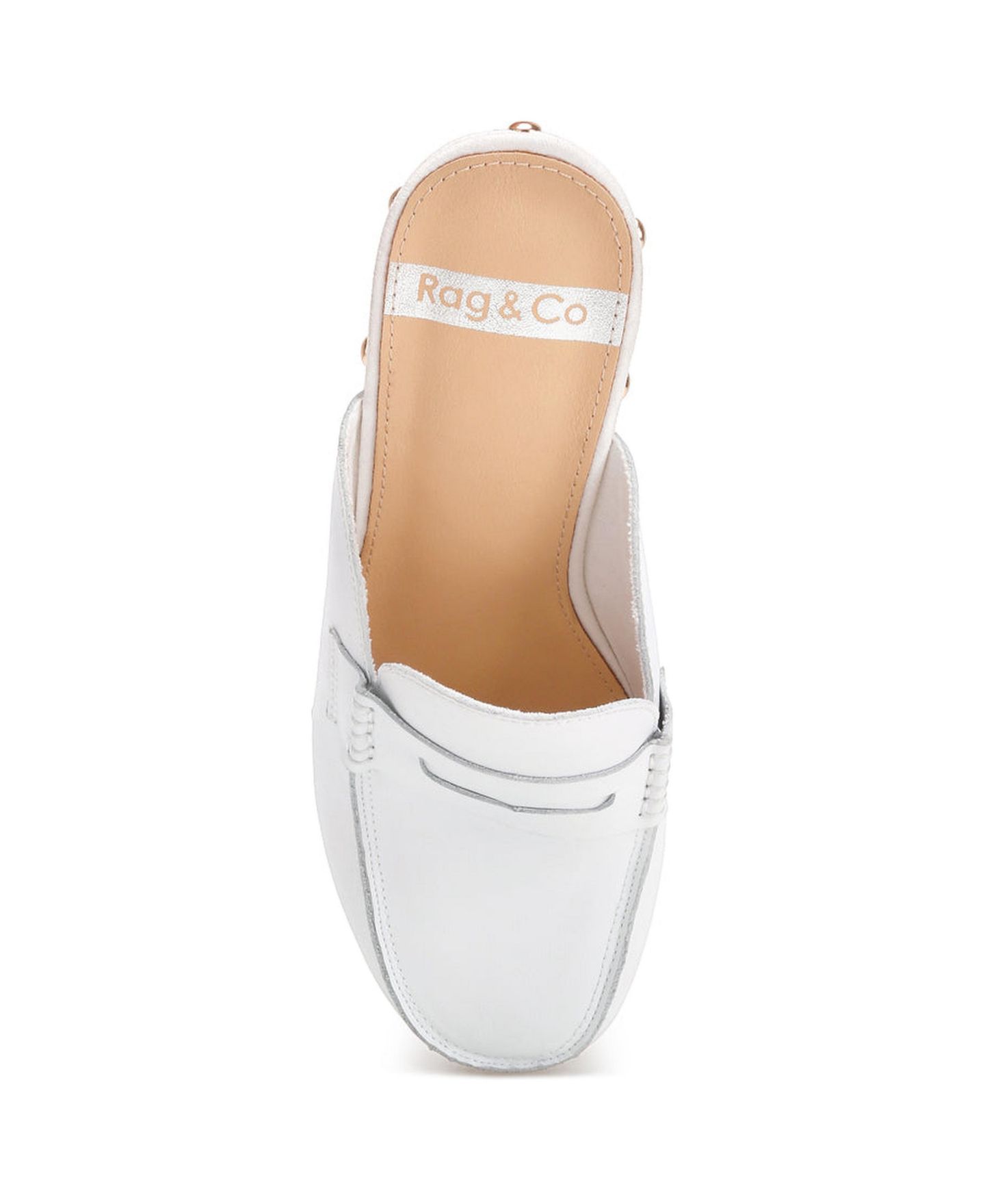 Женские сабо Rag & Co Lyrac Leather Platform, цвет: Белый кожаный — фото 7