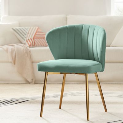 Aruna Velvet Side Chair with Metal Legs