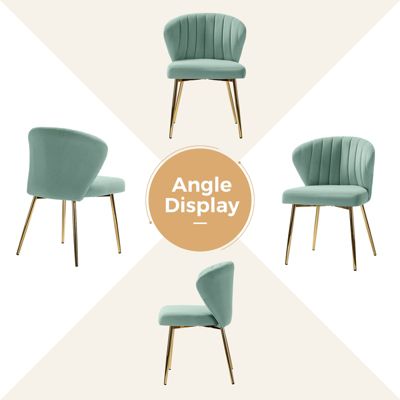 Aruna Velvet Side Chair with Metal Legs