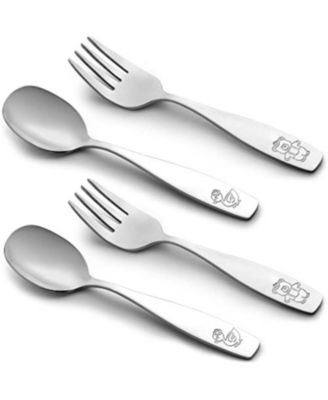 4 Pieces Toddler Utensils - Kids Stainless Silverware Set