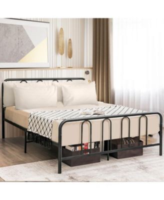 Metal Bed Frame with Headboard and Footboard