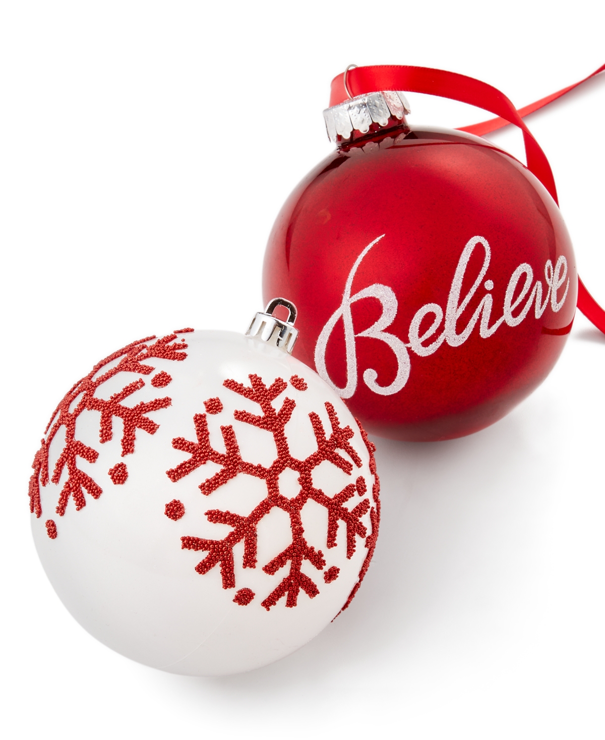 Holiday Lane Christmas Cheer Plastic Ball Ornaments, Set of 4, Created for Macy's