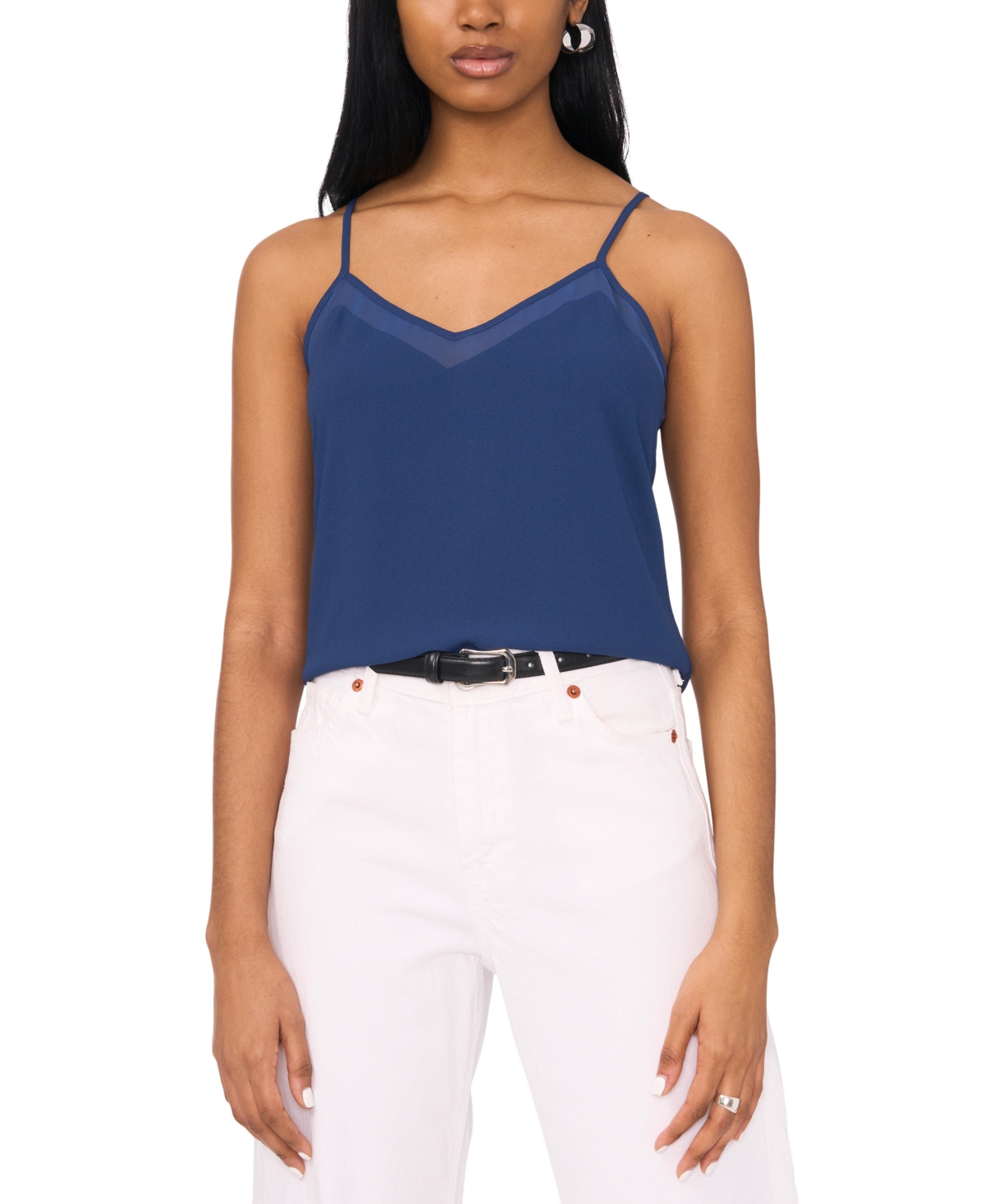 1.state Women's Spaghetti Strap Chiffon-Trim Camisole