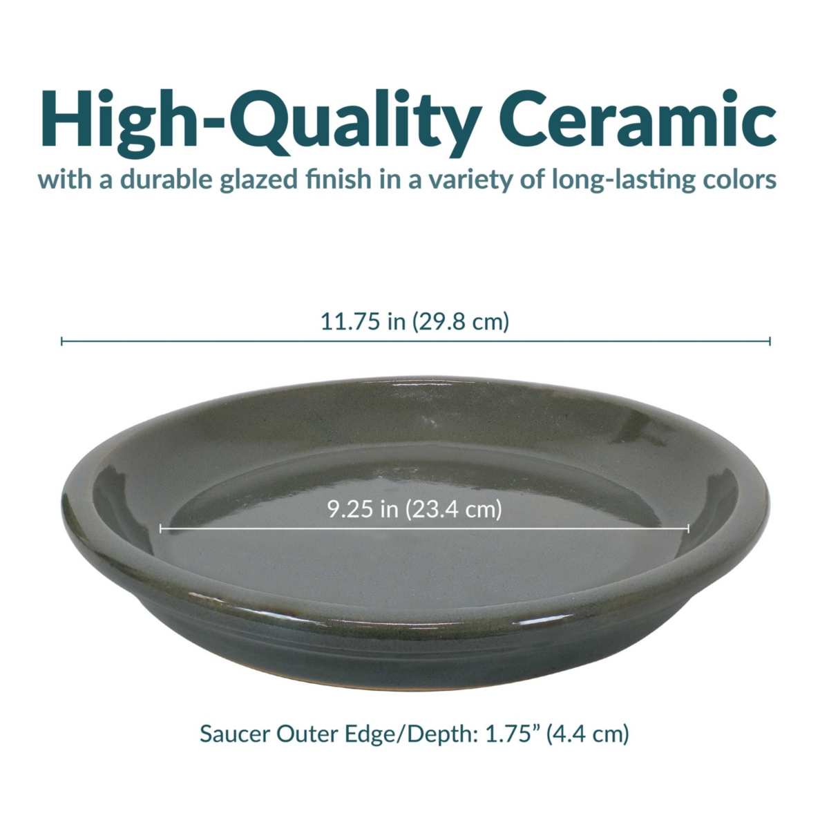 Outdoor/Indoor High-Fired Glazed Uv- and Frost-Resistant Ceramic Flower Pot Planter Saucers