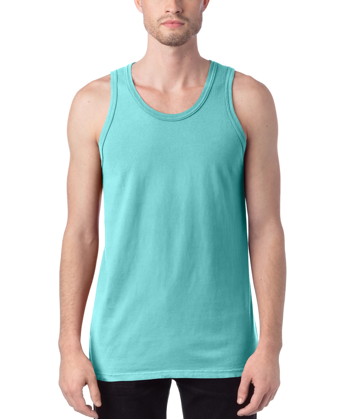 Hanes Unisex Garment Dyed Cotton Tank Top In Green