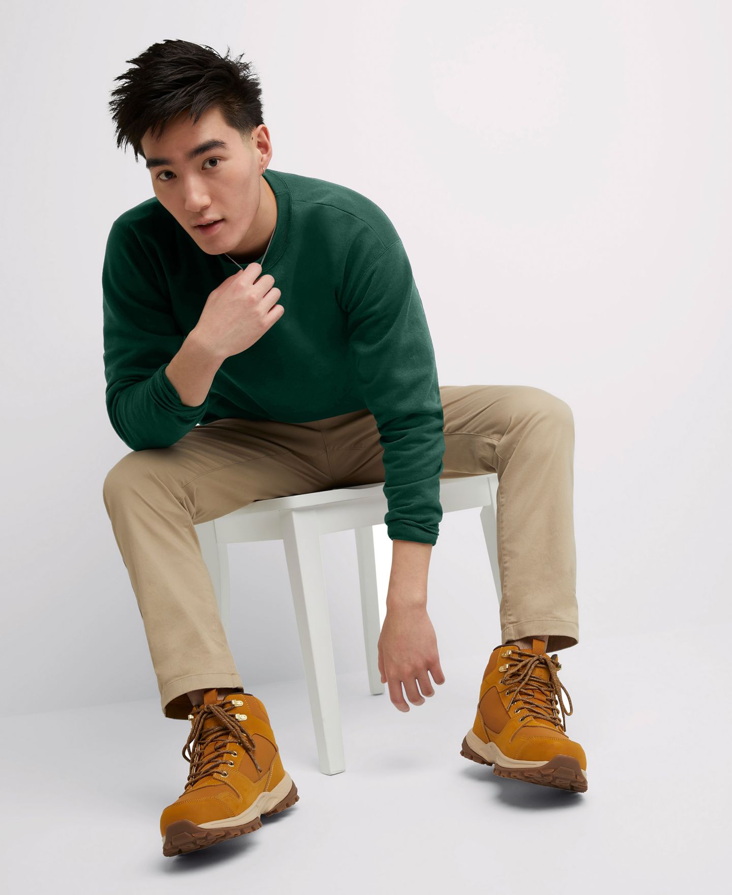 Мужской флисовый свитшот Hanes EcoSmart, набор из 2 шт, цвет: Чёрный — фото 16