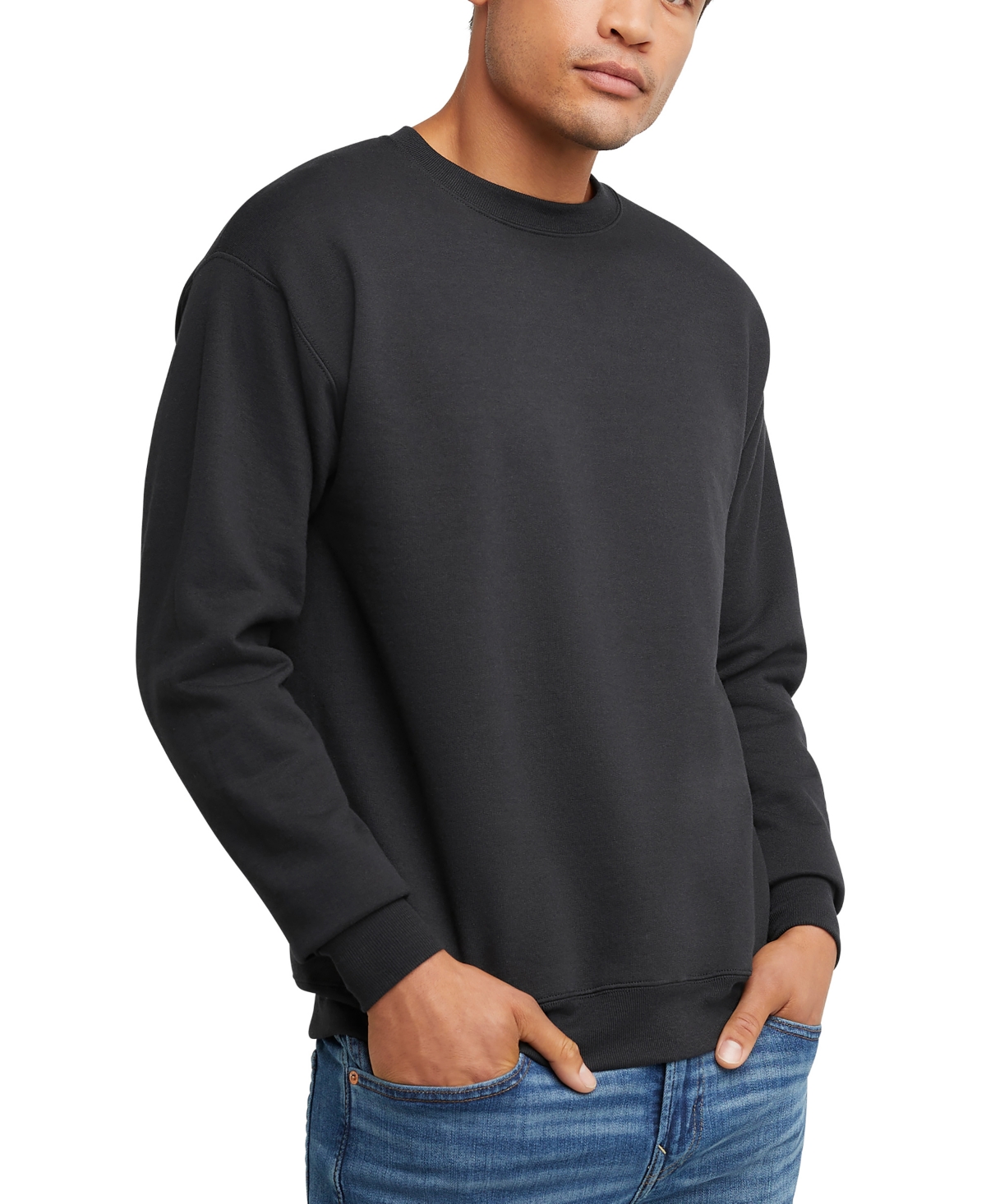 Shop Hanes Ecosmart Men's Fleece Sweatshirt, 2-pack In Black