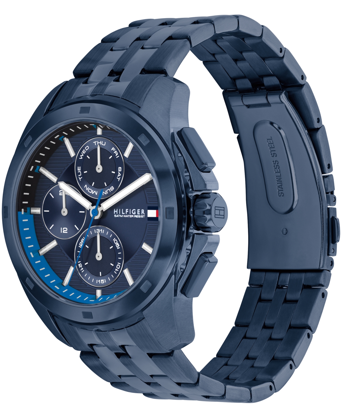 Shop Tommy Hilfiger Men's Quartz Blue Stainless Steel Watch 44mm