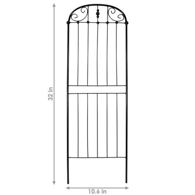 Metal Wire Traditional Garden Trellis for Climbing Plants and Flowers - 32" H - Black - 2-Pack